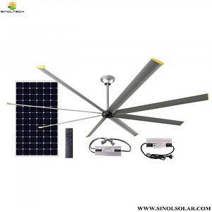 [Hot Item] 60inch Fan Integrated with 10W LED 90W PV 9.6ah Battery Ceiling Mount Fan Blower (SN2015033)