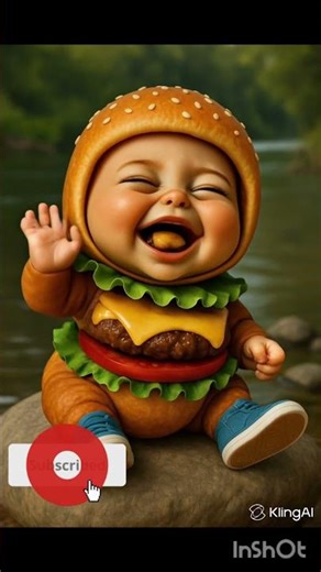 Baby Burger Eats 🍔 | Cute ASMR Feed |#burger #asmr #viral #shorts #ai #baby #youtubeshorts