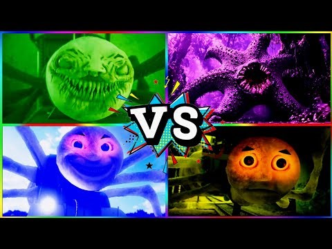 CHOO CHOO CHARLES 🆚 CURSED THOMOS 🆚 HUNGRY STAR EXE 4 COLORS 4 MUSIC 🎧