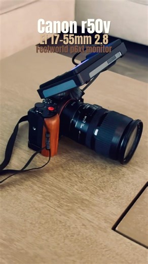 minimalist canon r50 v and a monitor #canon #r50v #videography #cinematic #monitor #feelworld