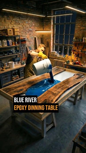 I Built a Blue River 4-Seater Epoxy Dining Table