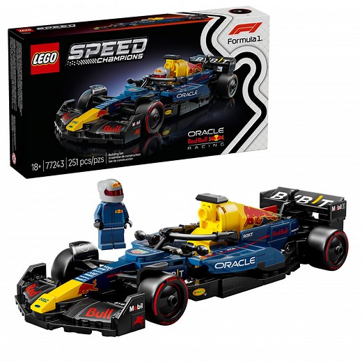 LEGO Speed Champions Oracle Red Bull Racing RB20 F1 Race Car Model Kit - Building Set for Adults, Ages 18 With Realistic Features - Red Bull F1 DIY Craft for Display - Easter Basket Stuffers - 77243