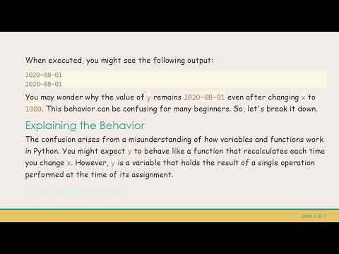 Understanding the Python datetime Module: Why Changing Variables Doesn't Affect Earlier Definitions