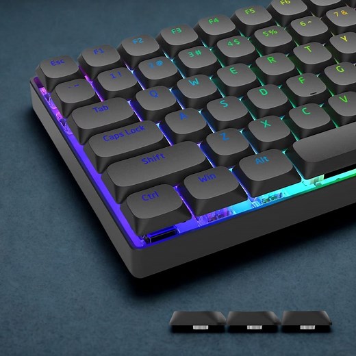 Black Low Profile Keycap Set: RGB Shine Through Backlit, Slim PBT for MX Switches - Etsy