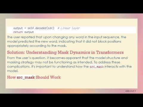 Understanding Why PyTorch Transformer src_mask Doesn't Block Positions from Attending