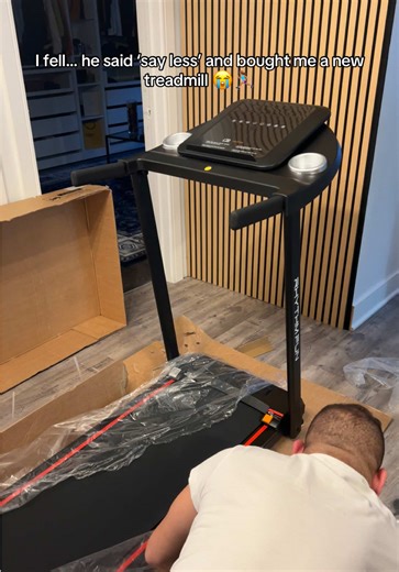 He supports my goals like this 🖤 grateful doesn’t even cover it! Treadmill from @Walmart #treadmill #boyfriend #workout #steps #goals