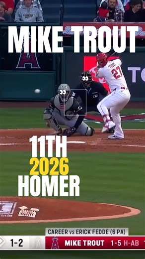 🚨 11TH HR‼️ 💥💣⚾ | TROUT 🐟 #shorts #baseball #highlights