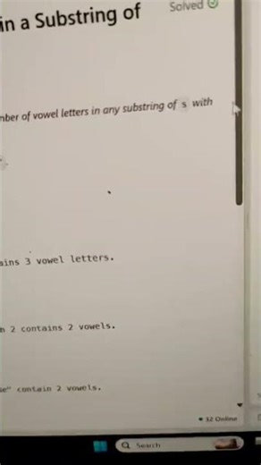 Maximum Number of Vowels in a Substring of Given Length #slidingwindow #python #leetcode75 #coding