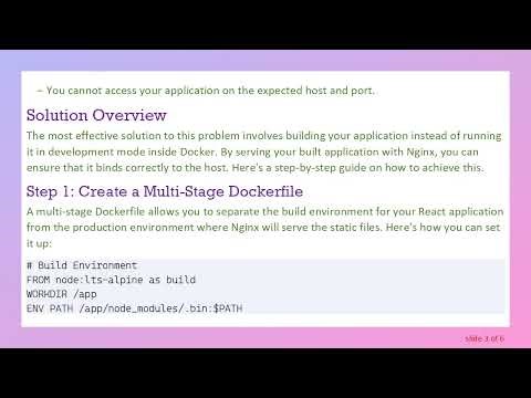 How to Fix Your React Docker Application Not Binding to the Host