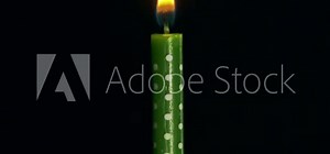 Green Candle Light and Blow Out Slow Motion