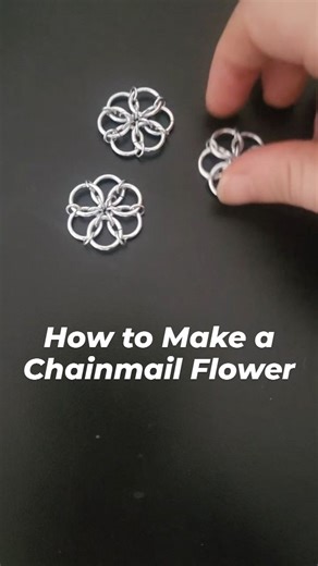 dusty ✶ eyed on Instagram: "Learn how to make a chainmail flower in under 2 minutes. This flower can be used as a pendant or attached to other flowers to make a chain. Its one of my favorite patterns. If you have any questions feel free to dm me or leave a comment 🖤🦋 #tutorial #chainmail"