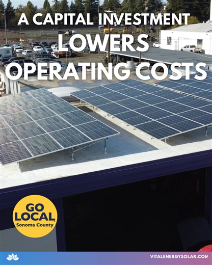 A capital investment lowers operating costs.⚡ Whether you run a winery, municipal facility, nonprofit, or a transmission business, we make commercial solar work. We find all the best tax incentives better than anyone, just try us. A capital investment lowers operating costs, smart energy for any building. #vitalenergysolutions #StayLitInAnOutage #localpower #microgrid #solarpower #recgroupsolar #maxeonenergy #enphase #ironridgesolar #generac #franklinwh_energy_storage #CommercialSolar #Industria