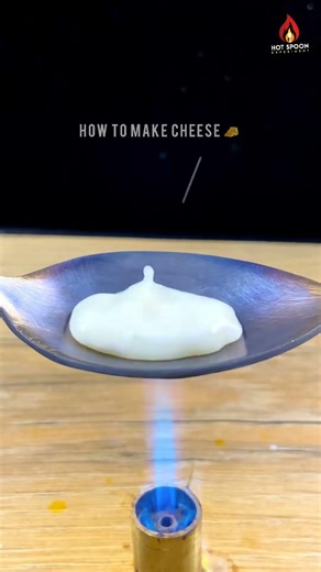 Cheese Making Process on hot Spoon 🔥 #experiment