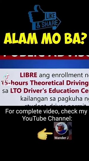 LTO FREE Theoretical Driving Course (ALAM MO BA?) | #shorts