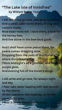 “The Lake Isle of Innisfree” by William Butler Yeats /// Poem Summary