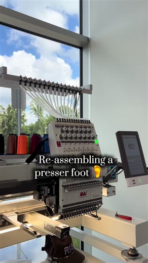 Reassembling your presser foot 🦶 🪡? Remember to make sure your needle groove is facing forward upon reassembly. #baiembroiderymachine #embroidery #vision #presserfoot