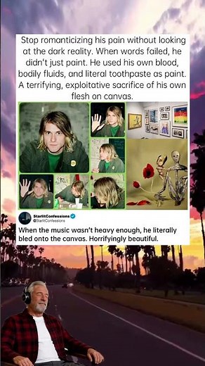 Kurt Cobain's disturbing secret paintings. #DarkArt #KurtCobainArt #GrungeAesthetic