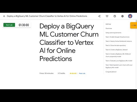 Deploy a BigQuery ML Customer Churn Classifier to Vertex AI for Online Predictions GSP944