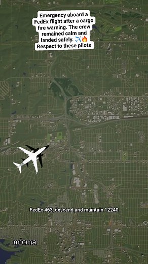 96K views · 723 reactions | Emergency aboard a FedEx flight after a cargo fire warning. The crew remained calm and landed safely. ✈ Respect to these pilots #micma #Planes #aviation #news #fblifestyle | micma-2 | Facebook