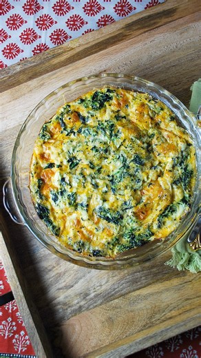 Crustless cottage cheese quiche