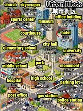 城市街区｜沉浸式场景英文跟读｜基础英语3000词