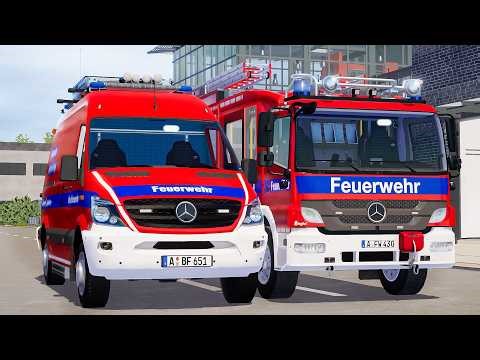 Emergency Call 112 – Augsburg Multi Firefighters Responding! 🌙🚒🔥 4K Ultra
