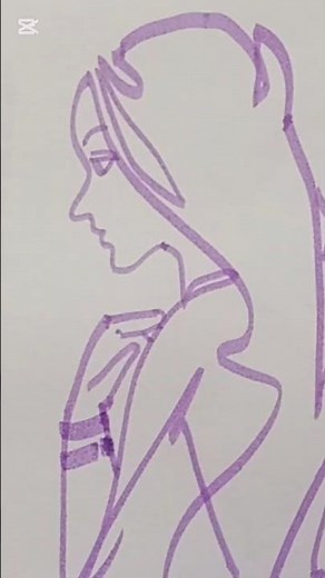 ​How to Draw a Beautiful Teen Girl with a Marker Pen | Easy Line Art😍