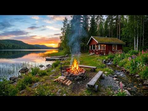 Perfect Relaxation at Our Cottage with Campfire 🕊️ Nature Sounds 🌿