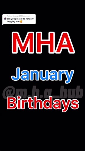 My Hero Academia January Birth Dates