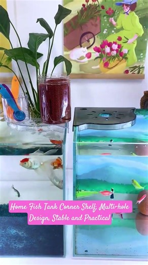 Home Fish Tank Corner Shelf, Multi-hole Design, Stable and Practical #concert #rock #rockroom
