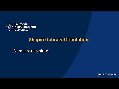 Shapiro Library Orientation Video 2025