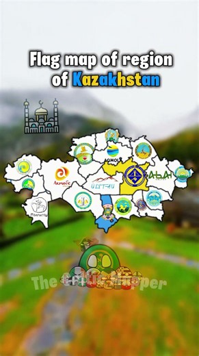 Flag map of Provinces of Kazakhstan.