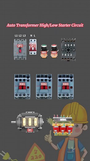 Auto Transformer High/ Low Starter Circuit. #starter #motorstarter #motorstart #electrical #electrician #electricians #electricalwork #electricaltips #electricalwiring #electricalengineer #electricalinstallation #waelectronic