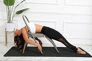 Yoga Chair Backless Folding Chair - 480lb Metal Back Bender Lounge Inversion Handstand Trainer - Yoga Props Exercise Chair