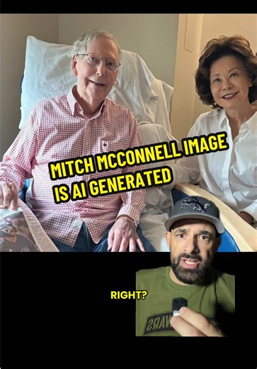 BREAKING: Office of Mitch McConnell releases AI generated photo of the Senator and his wife in the hospital. #ai #mitchmcconnell #trending