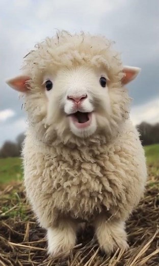 🐑 Cutest Sheep Ever! Fluffy Smiling Lamb 🥰✨ | Adorable & Funny