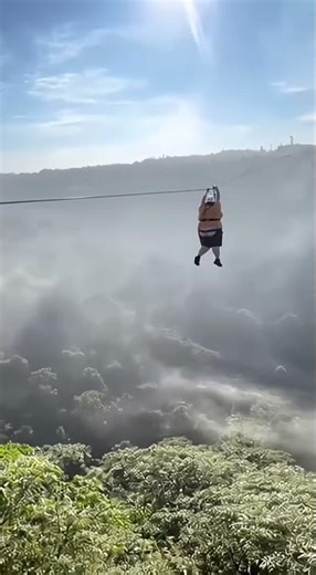 Man Gets Stuck Mid-Zipline and Can't Move #zipline #fail
