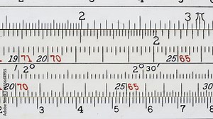 THE SLIDE RULE - Vintage calculating. Macro shot in 4K. Version 1 of 2.