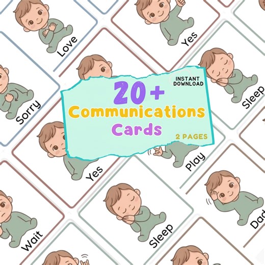 24 Baby Sign Language Poster for Toddlers, ASL Communication Cards, Autism Classroom Supports,montessori Cards,language Learning,flash Cards - Etsy UK