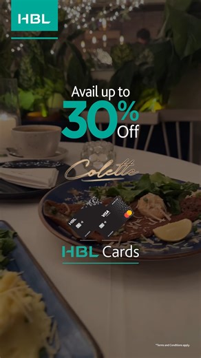 1.7K reactions · 26 comments | Great food, even better savings! Use your HBL Platinum CreditCard or HBL World DebitCard at Colette and avail up to an irresistible 30% off! For details, visit, hbl.com/dd or simply check out Deals & Discounts on HBL Mobile App. Terms & Conditions Apply. #HBL #HBLCards #Karachi #Colette Note: Use the Sunwai Portal by State Bank of Pakistan to register your complaints and feedback. https://sunwai.sbp.org.pk/ | HBL | Facebook