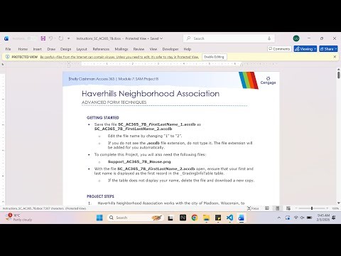 Shelly Cashman Access 365 | Module 7: SAM Project B Haverhills Neighborhood Association