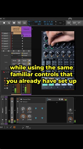 Audio & notes/MIDI can live on the same track in Bitwig Studio. Keep your track count down and your projects tidy! | Bitwig