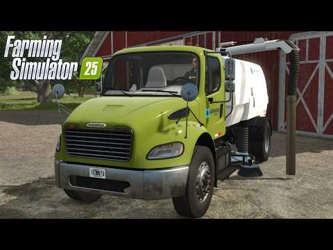 FS25 - Freightliner M2 Sweeper - NEW TRUCK MOD for Farming Simulator 2025 GAMEPLAY