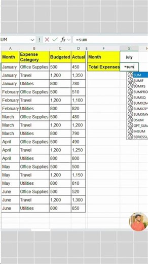 Dynamic Expense Tracker in Excel #excel #spreadsheetmagic #exceltips #exceltricks