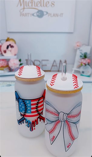 By popular demand, I've designed toppers for libbey style glass cans. Available in two styles to accommodate straw hole placement. 🙌🏼 | Michelle's Party Plan-It by Michelle Stewart