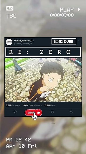 RE ZERO HINDI OFFICIAL DUBBED/ #shortsfeed #shorts #rezero #anime #animeedit #hindidubbed #subaru