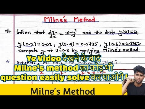 Milne’s Method Explained | Step-by-Step Predictor–Corrector Example | Numerical Methods