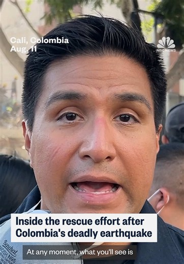 Rescue workers and first responders continue the search for survivors in Cali, Colombia, after a 7.4-magnitude earthquake struck the country. NBC News' George Solis reports from Colombia.
