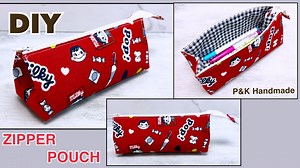 Easy To Make! Diy Cute Zipper Pouch | #pouch #sewing #diy #handmade #bag #sewingprojects #diyideas #pencilcase #crafts #pkhandmade | P&K Handmade