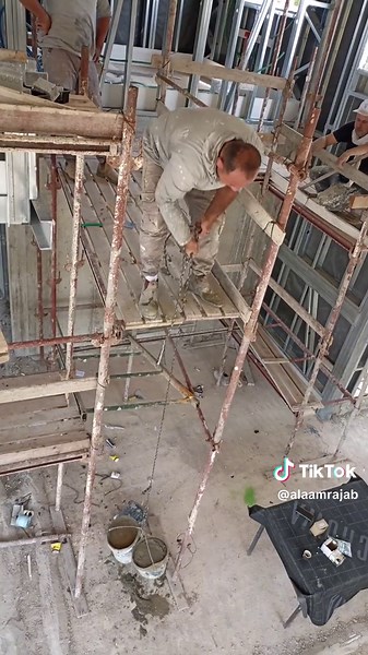 Construction Work at a Scaffold: Tools and Techniques